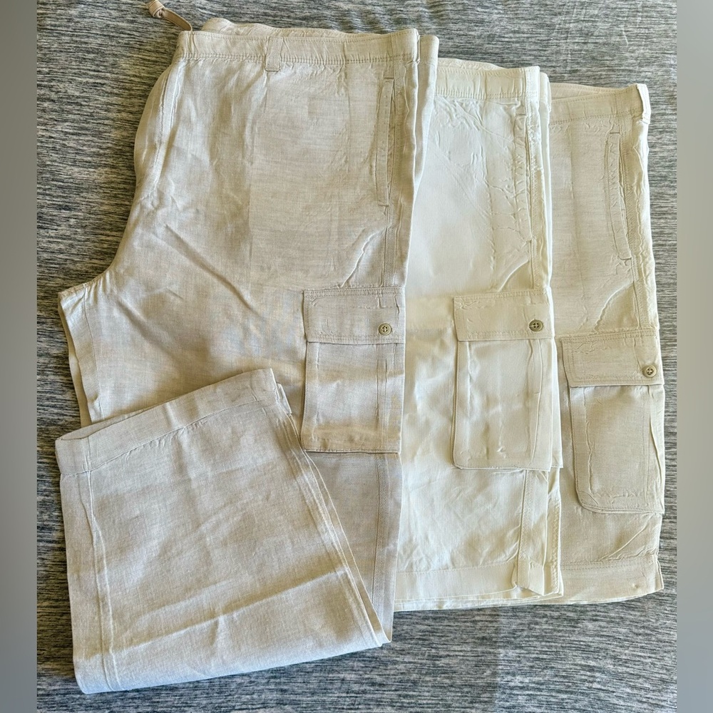EUC Vintage 100% Linen Tommy Bahama XXL Pant and Shorts Lot of 3